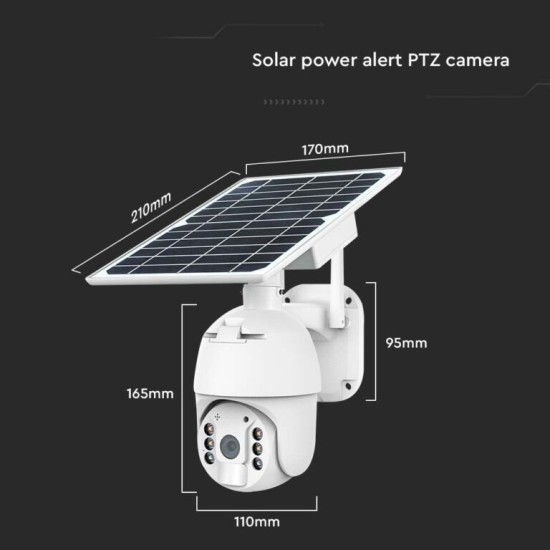 Solar Camera PTZ WiFi 2MP με ανιχνευτή