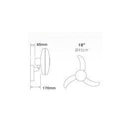 ΑΝΕΜΙΣΤΗΡΑΣ ΤΟΙΧΟΥ 60W ΔΙΑΜΕΤΡΟΥ 45CM ΜΕ ΤΗΛΕΧΕΙΡΗΣΤΗΡΙΟ       