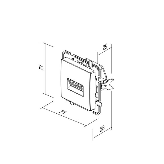 ΠΡΙΖΑ TEL KS ΔΙΠΛΗ 2X RJ11 6/4 PW XO