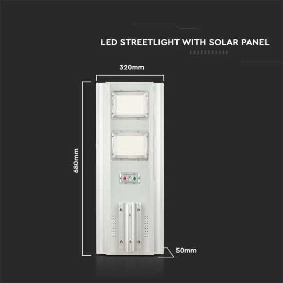LED ηλιακό φωτιστικό δρόμου 33W solar panel 6400K με αισθητήρα και τηλεχειριστήριο