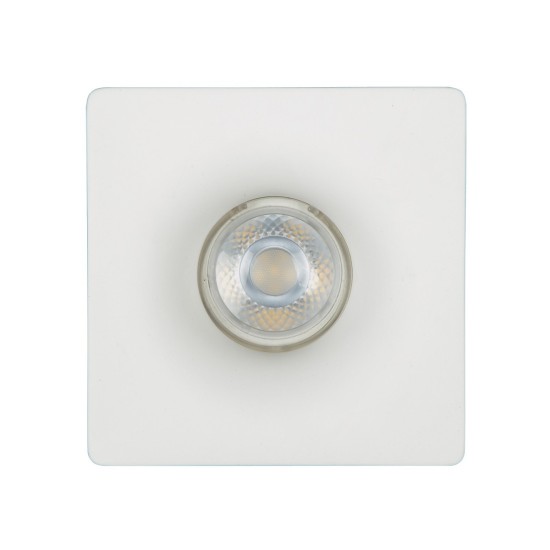Τετράγωνο Γύψινο Χωνευτό Σποτ με Ντουί GU10 σε Λευκό χρώμα 12x12cm