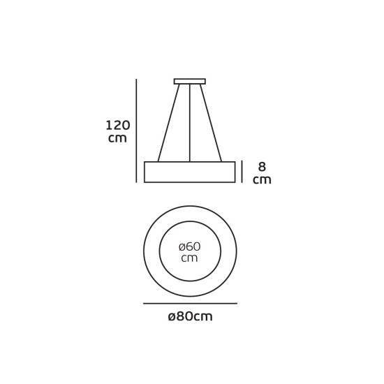 Φωτιστικό LED κρεμαστό 220-240V 80W 3000K 