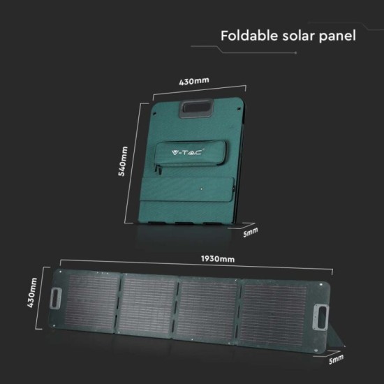 Πτυσσόμενο ηλιακό πάνελ 2x120W για σταθμούς ενέργειας