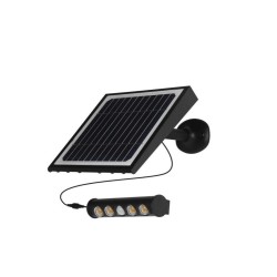 LED ηλιακό φωτιστικό επιτοίχιο 8W φυσικό λευκό 4000K μαύρο σώμα με ανιχνευτή